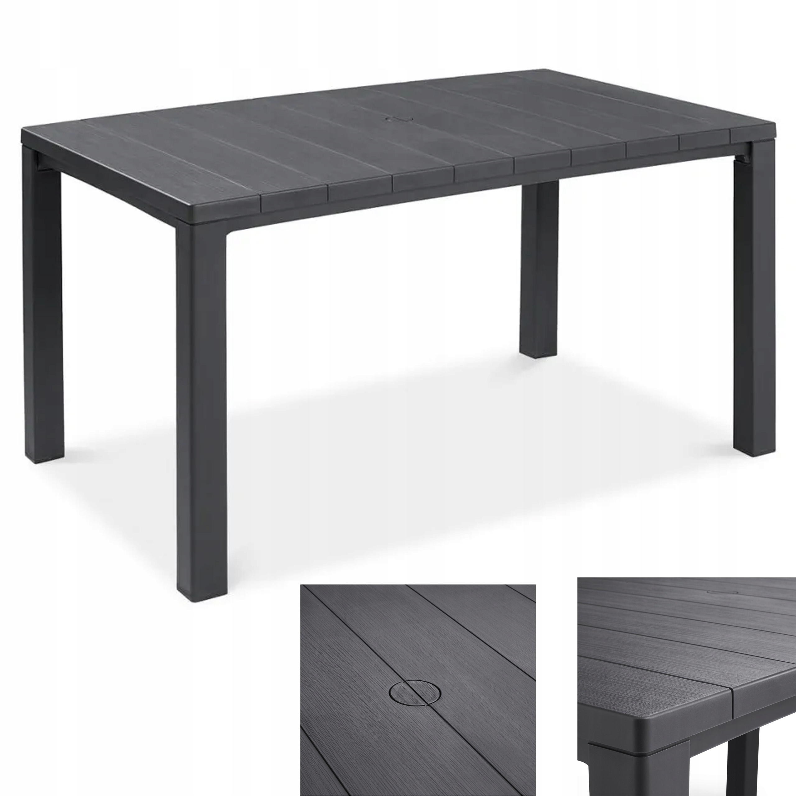 Stół Ogrodowy Jadalniany Julie Keter na Taras Ogród duży 147 cm grafit