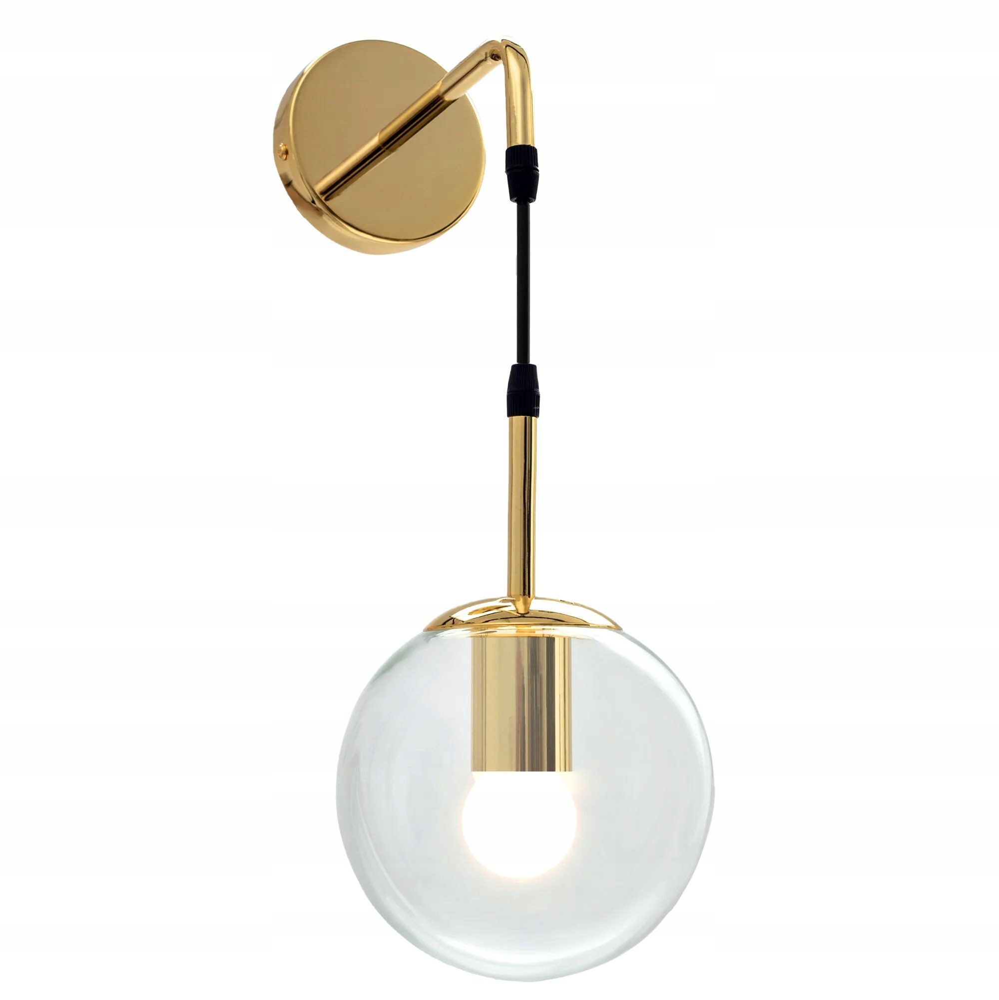 

Lampa Ścienna Wisząca Glamour Kula Szklana Gold