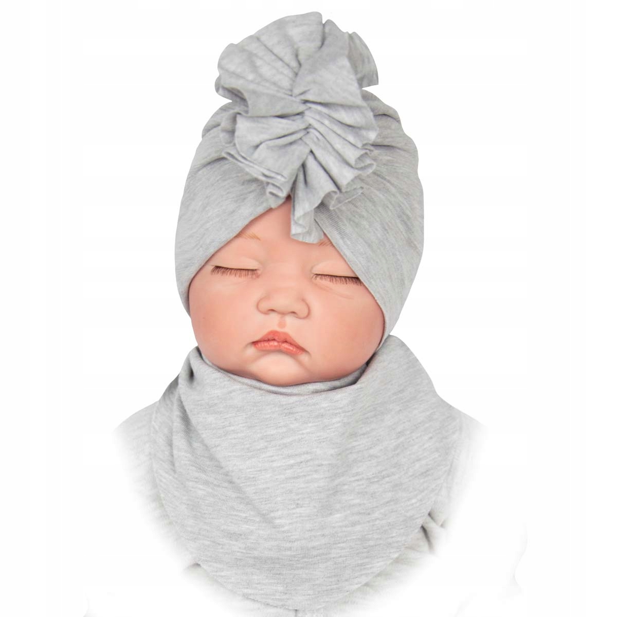 

Komplet Dziewczęcy Turban Chustka szary 40-42