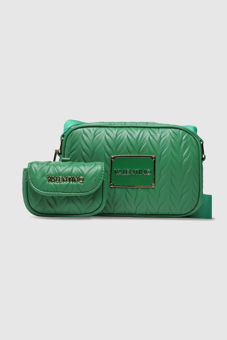 Valentino Lisovaná zelená taška s připínacím sáčkem sunny re haversack