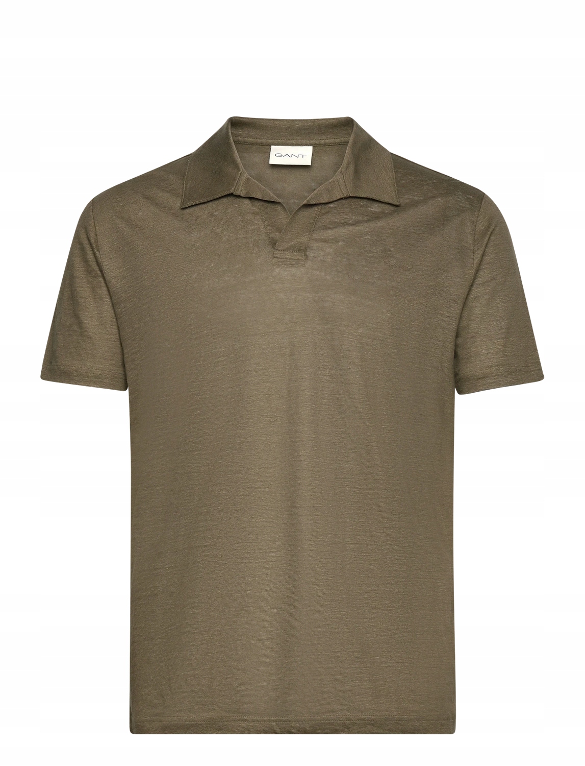 Pánské khaki lněné polokošile Gant s krátkým rukávem vel. XL