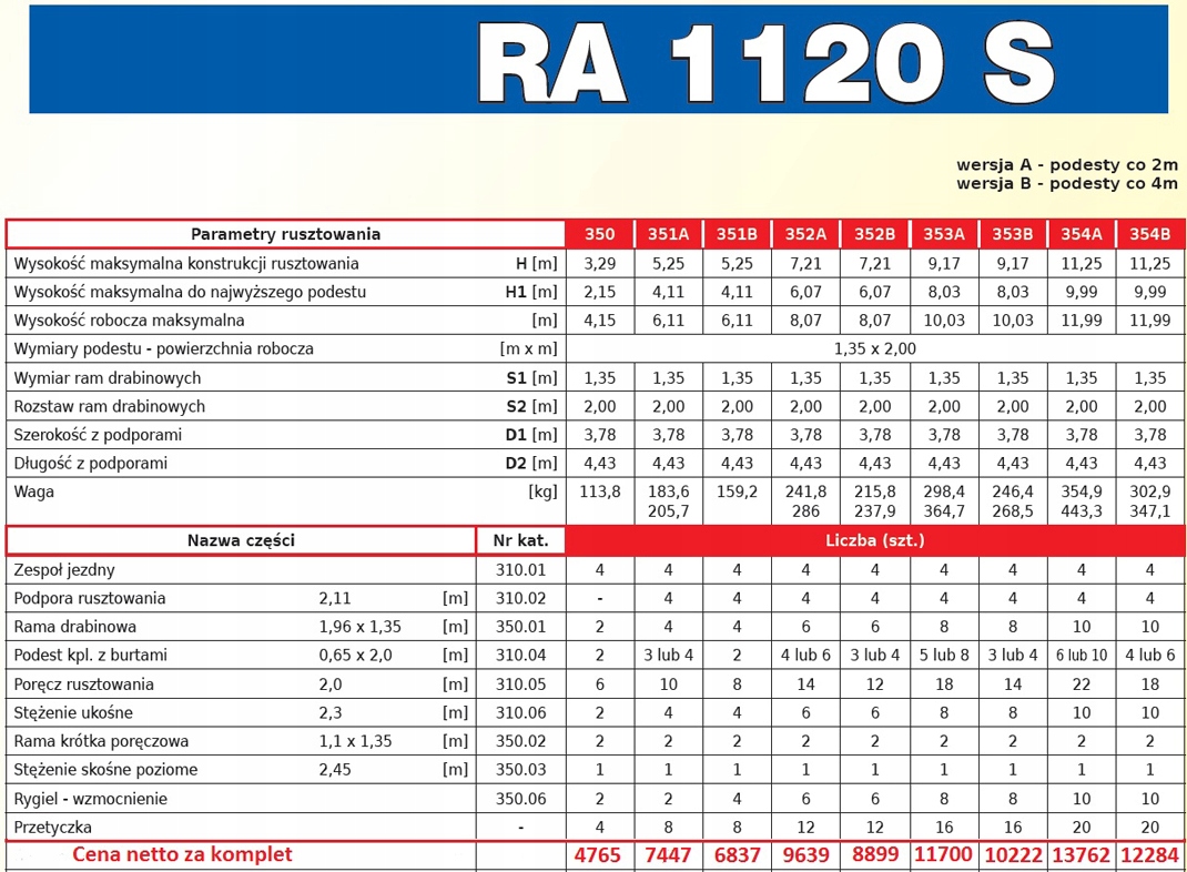 Rusztowanie aluminiowe jezdne przejezdne DRABEX Marka Drabex