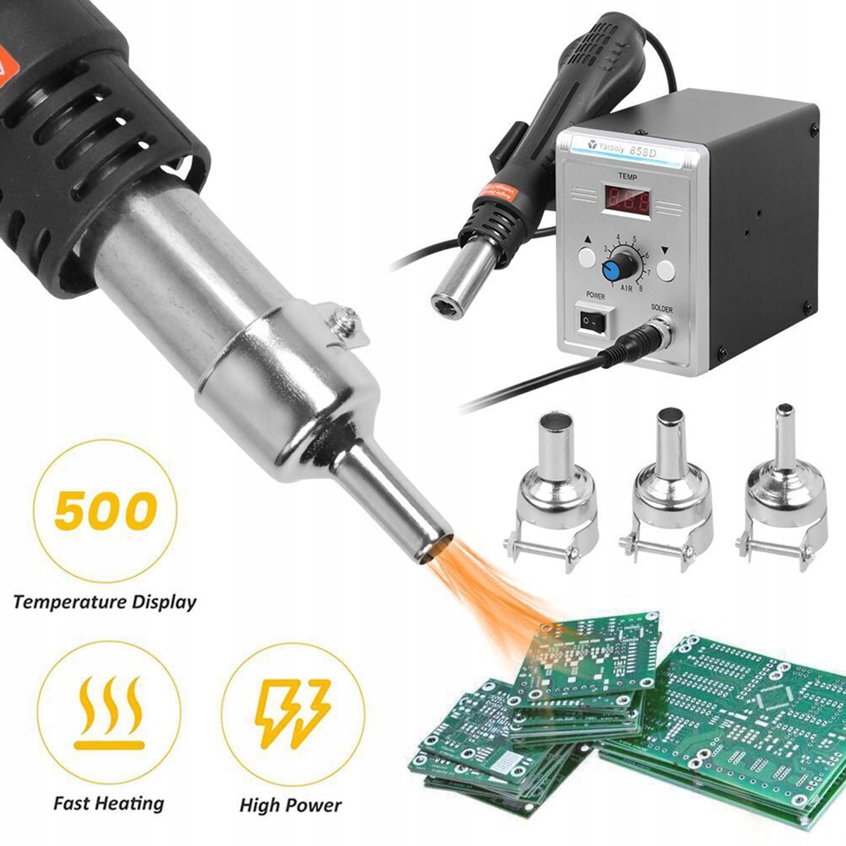 700W STACJA LUTOWNICZA SPAWARKA TECHREBAL 858D GORĄCE POWIETRZE HOT AIR Moc 700 W