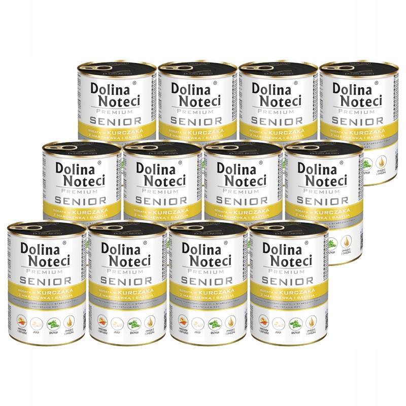 Karma dla psa Dolina Noteci Premium Senior kurczak z marchewką 12x400g