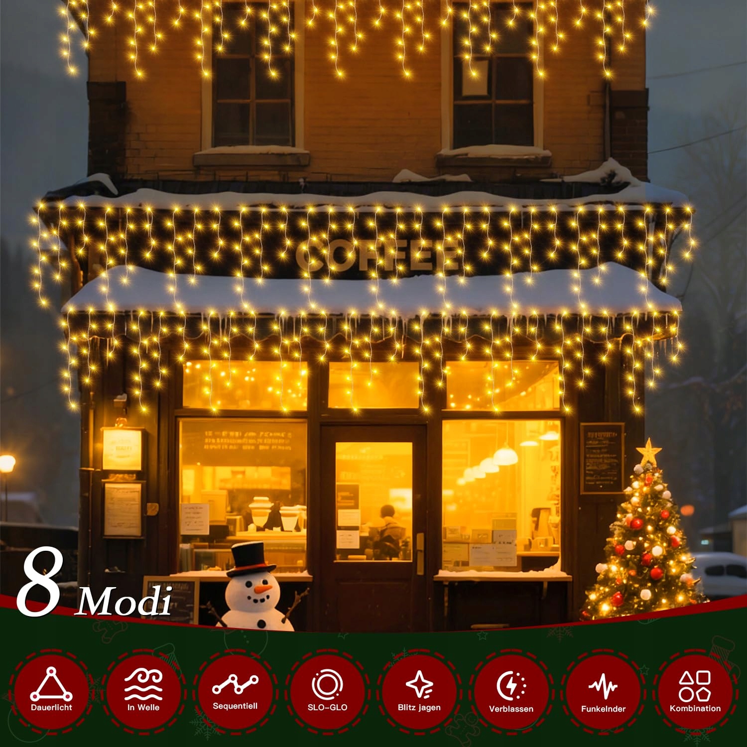 SOAGRC 486 LED Warm White Outdoor String Lights Remote 12m IP44 — miniatura 4