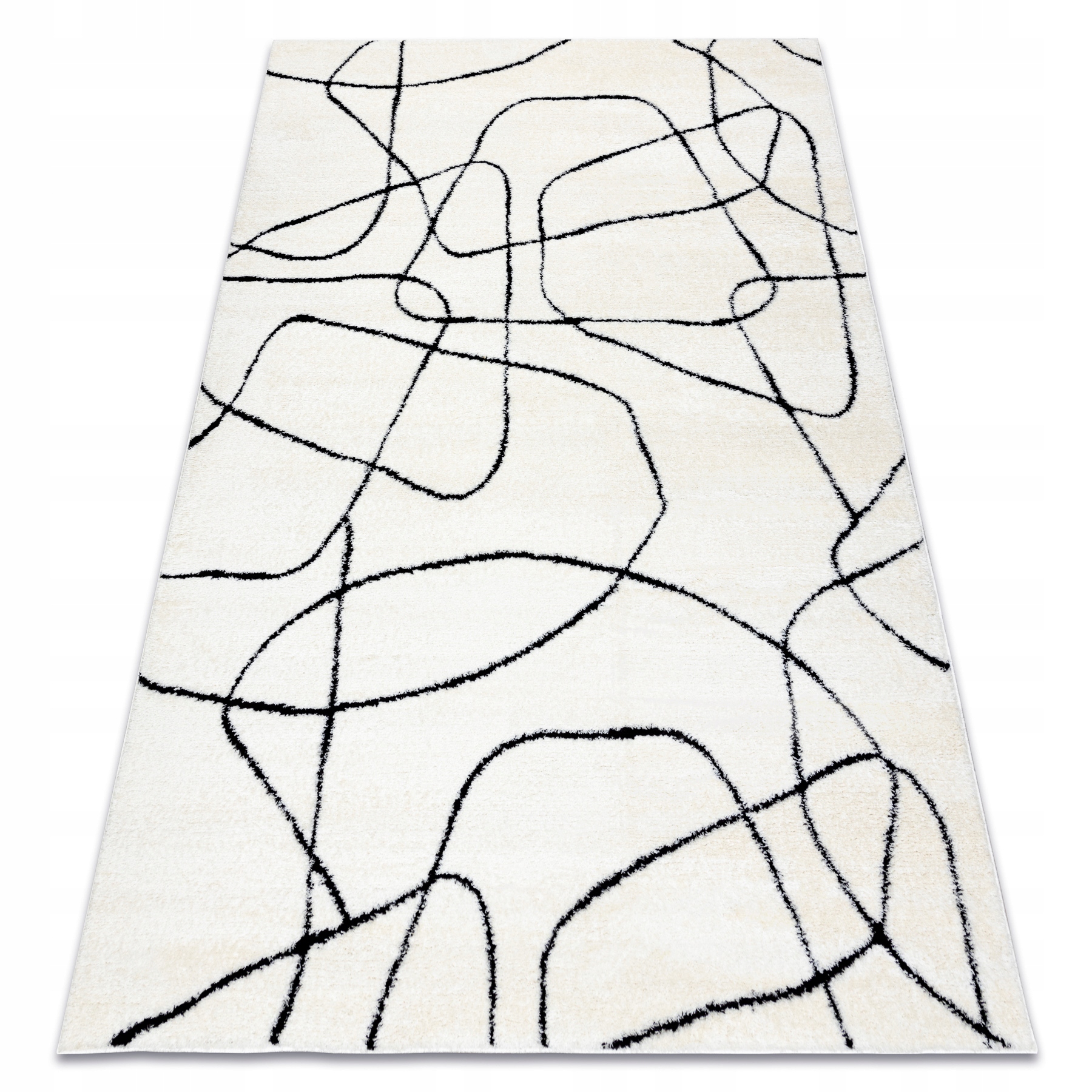 Dywan Nowoczesny Do Salonu Mode Abstrakcja Labirynt krem/czarny 180x270 cm
