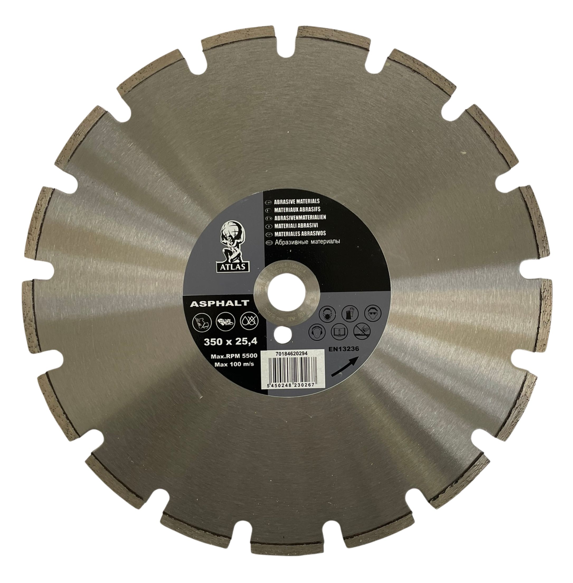 Diamantový kotouč Atlas Asfalt Beton Granit 350 mm x 25,4 mm