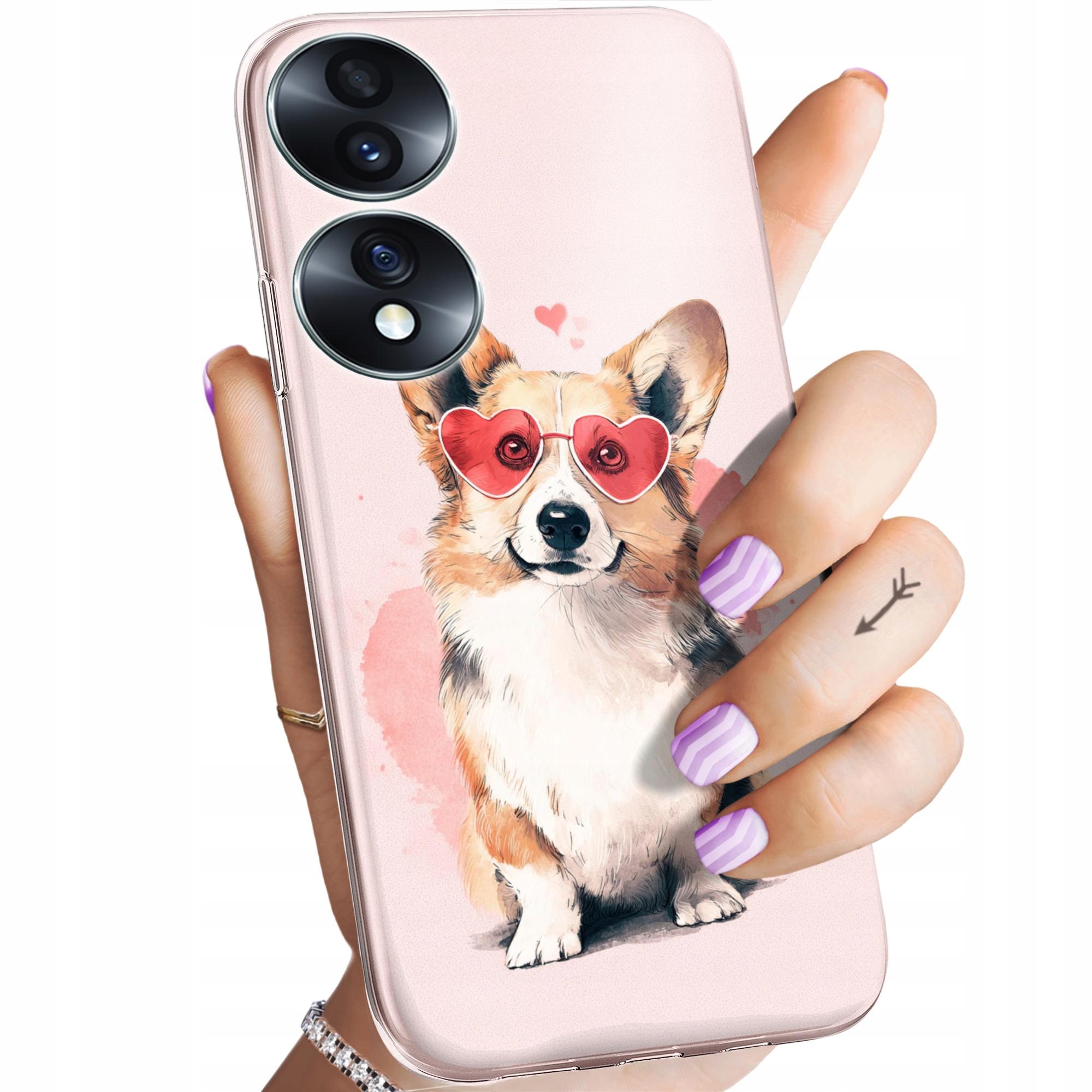 Etui Do Huawei Honor 70 Corgi Pieski Piesek Łapa Obudowa Pokrowiec