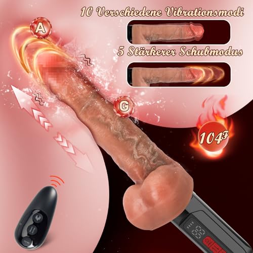DILDO 5 Funkcji Pchających 10 Trybów Wibracji Zabawka Erotyczna Dla Par — miniatura 8