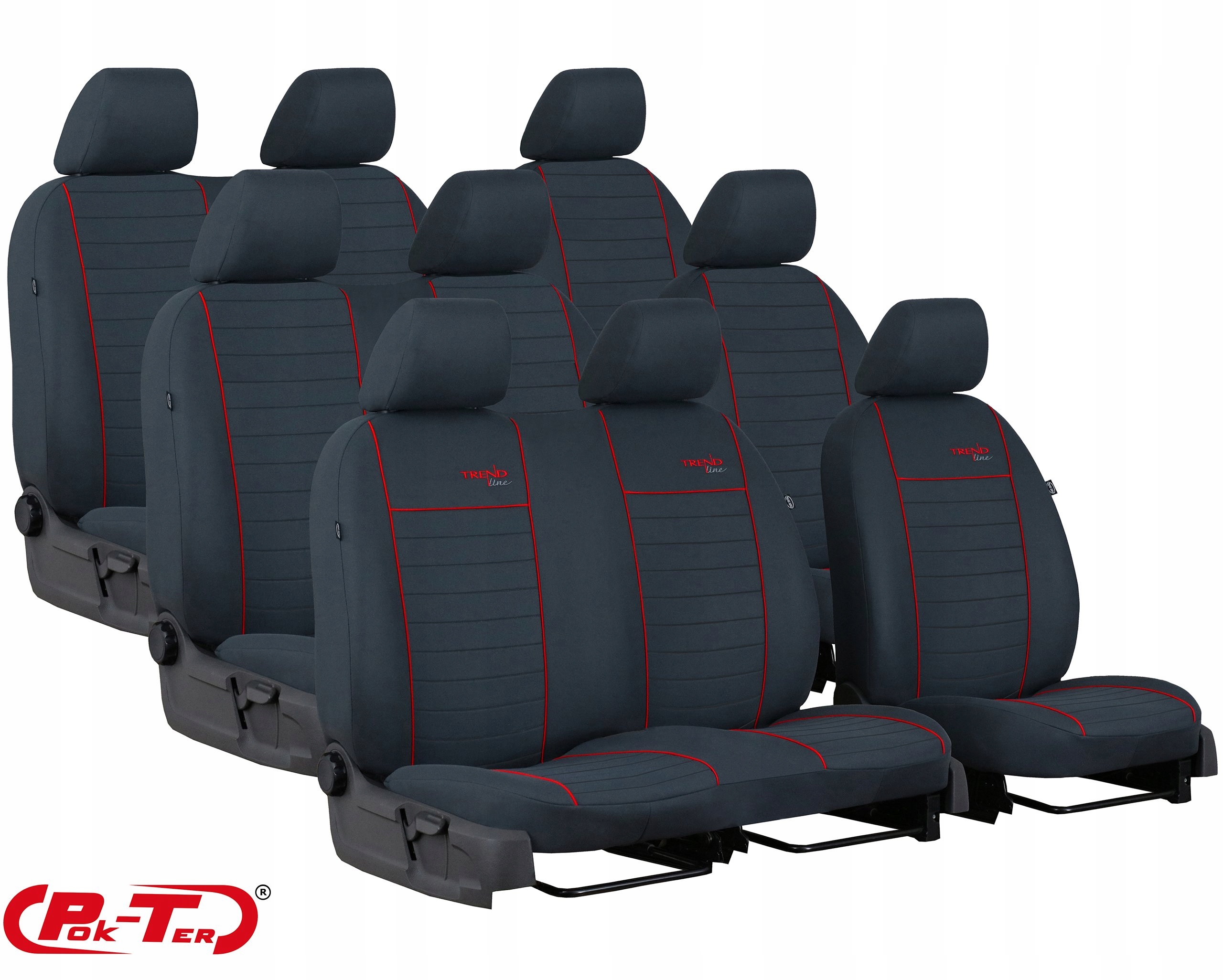 POKROWCE MIAROWE NA FOTELE BUS RENAULT TRAFIC 2 9M Model Trend Line