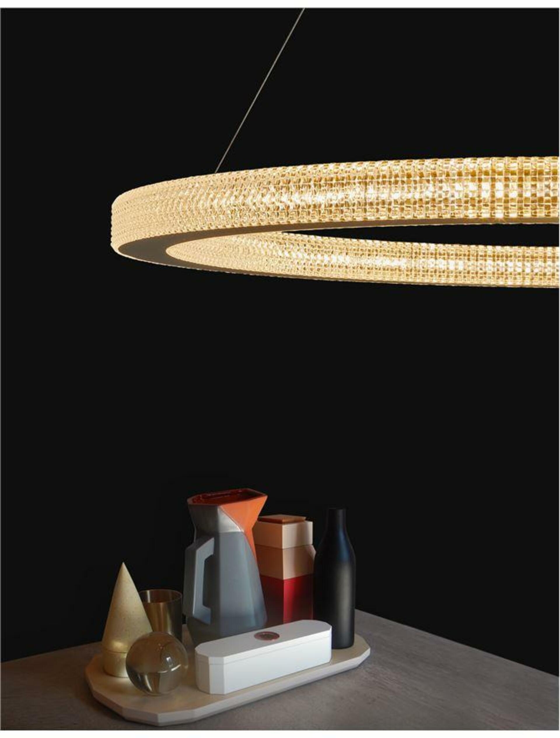 Nova Luce závěsné svítidlo Fiore antický zlatý mosazný hliník a akryl Led 8