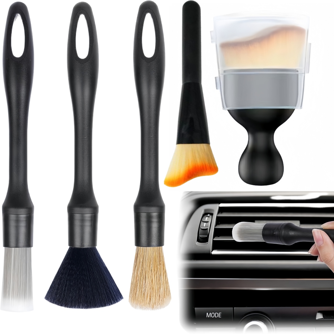 PĘDZLE PĘDZELKI DETAILINGOWE DO KOKPITU WNĘTRZA AUTA ZESTAW DETAILING 4 SZT