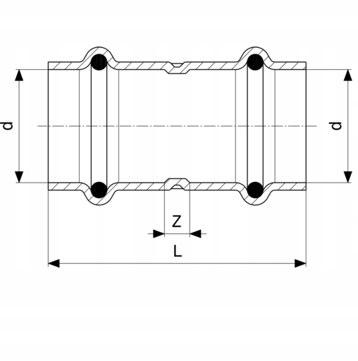 Viega Woda Mufa 15 mm Profipress 292690 z SC-Cont Typ rura miedziana