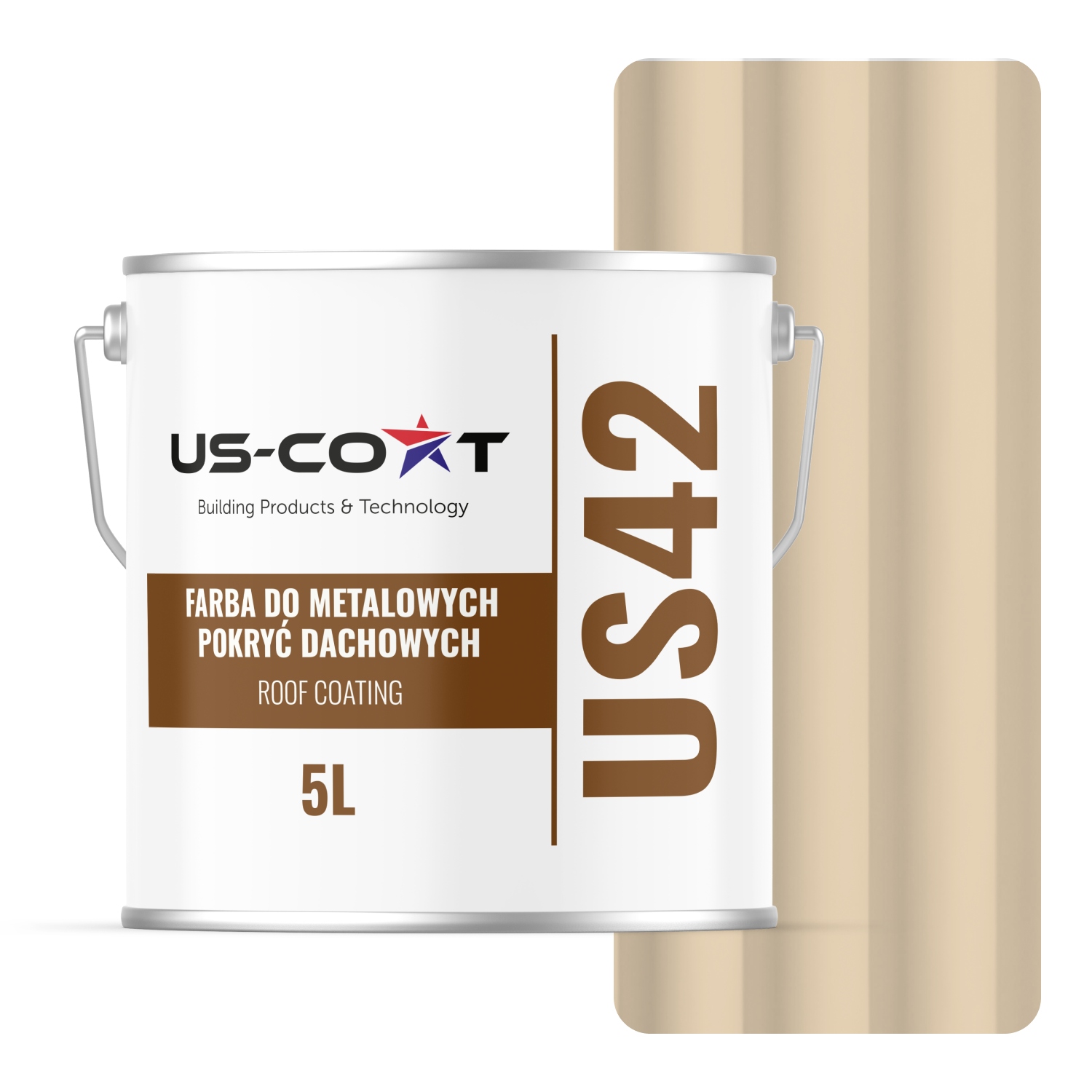 Farba Na Kovové Strechy, Oceľ Krémovo Béžová, Ral 1015 5 L Polomatná