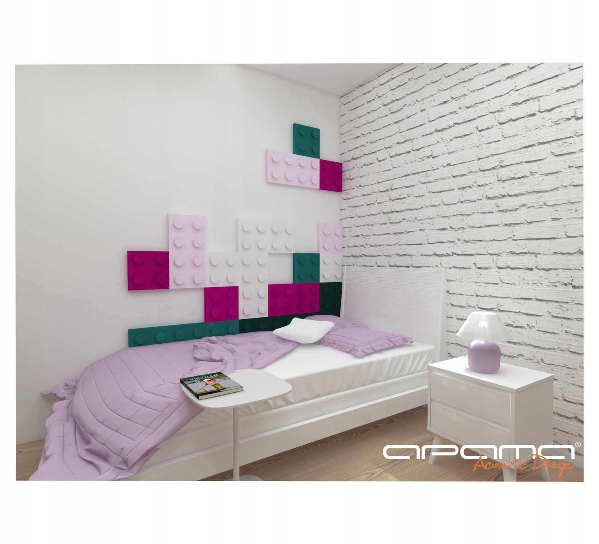 Panel akustyczny klocek niebieski 25x25 APAMA DECOR pianka gąbka EAN (GTIN) 5904653109125