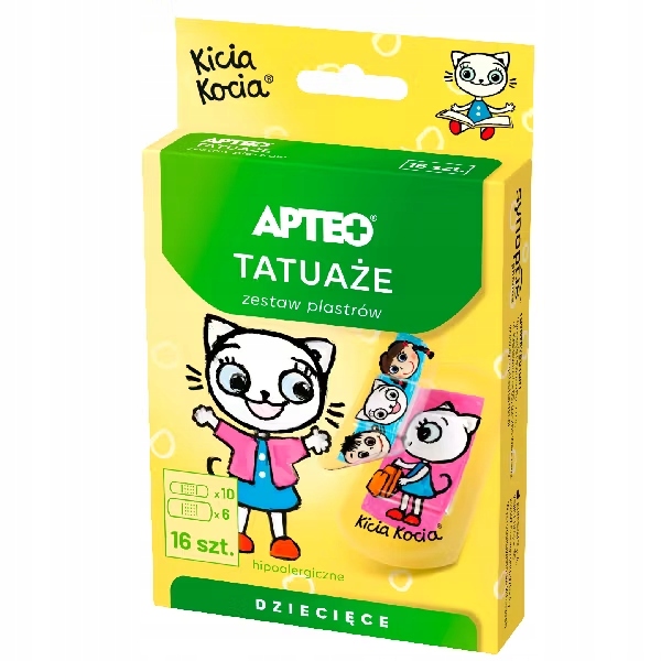 

Apteo plastry dla dzieci Tatuaże Kicia Kocia 16szt