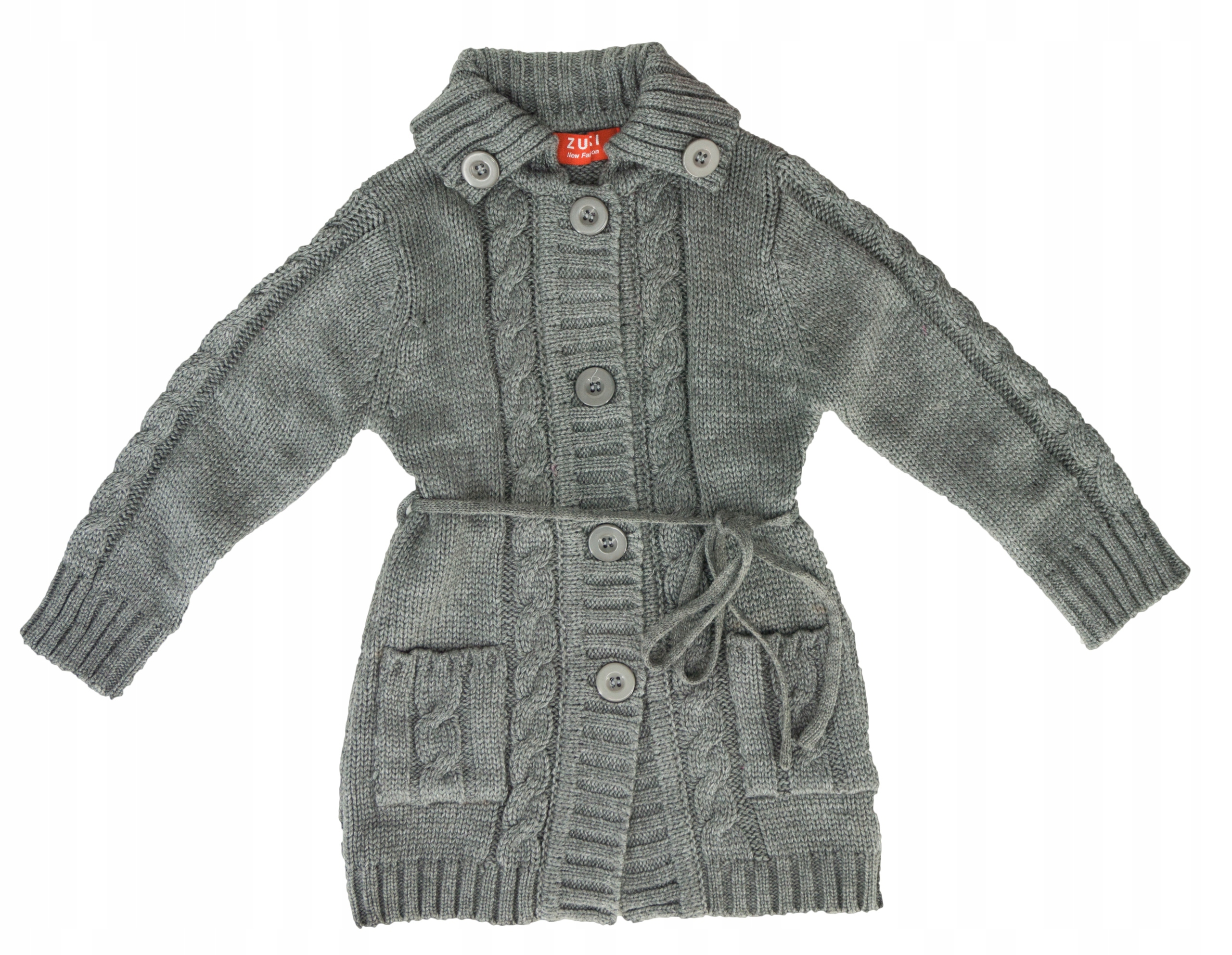 

M433 Rozpinany sweter z paskiem rozmiar 110
