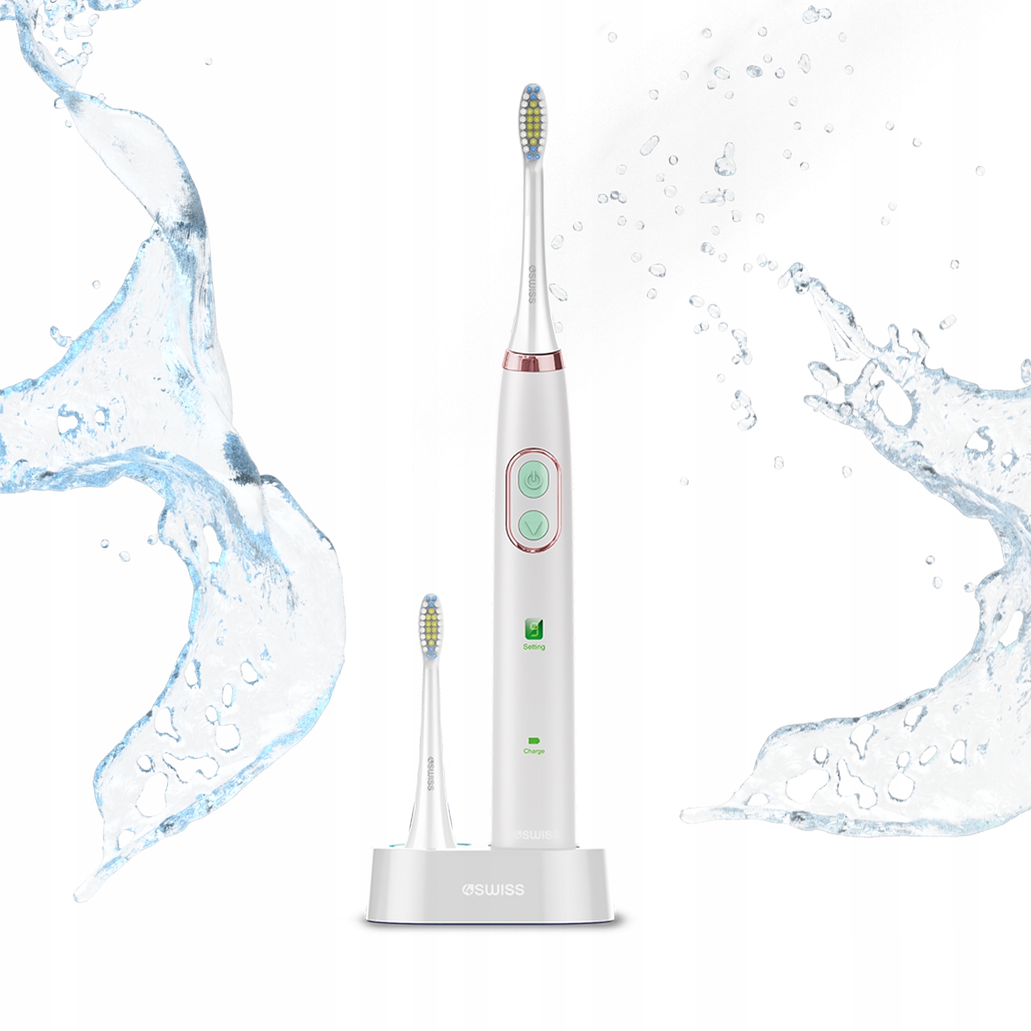 Szczoteczka Soniczna Do Zębów Elektryczna 4SWISS 2 Końcówki 38000 Obr/min