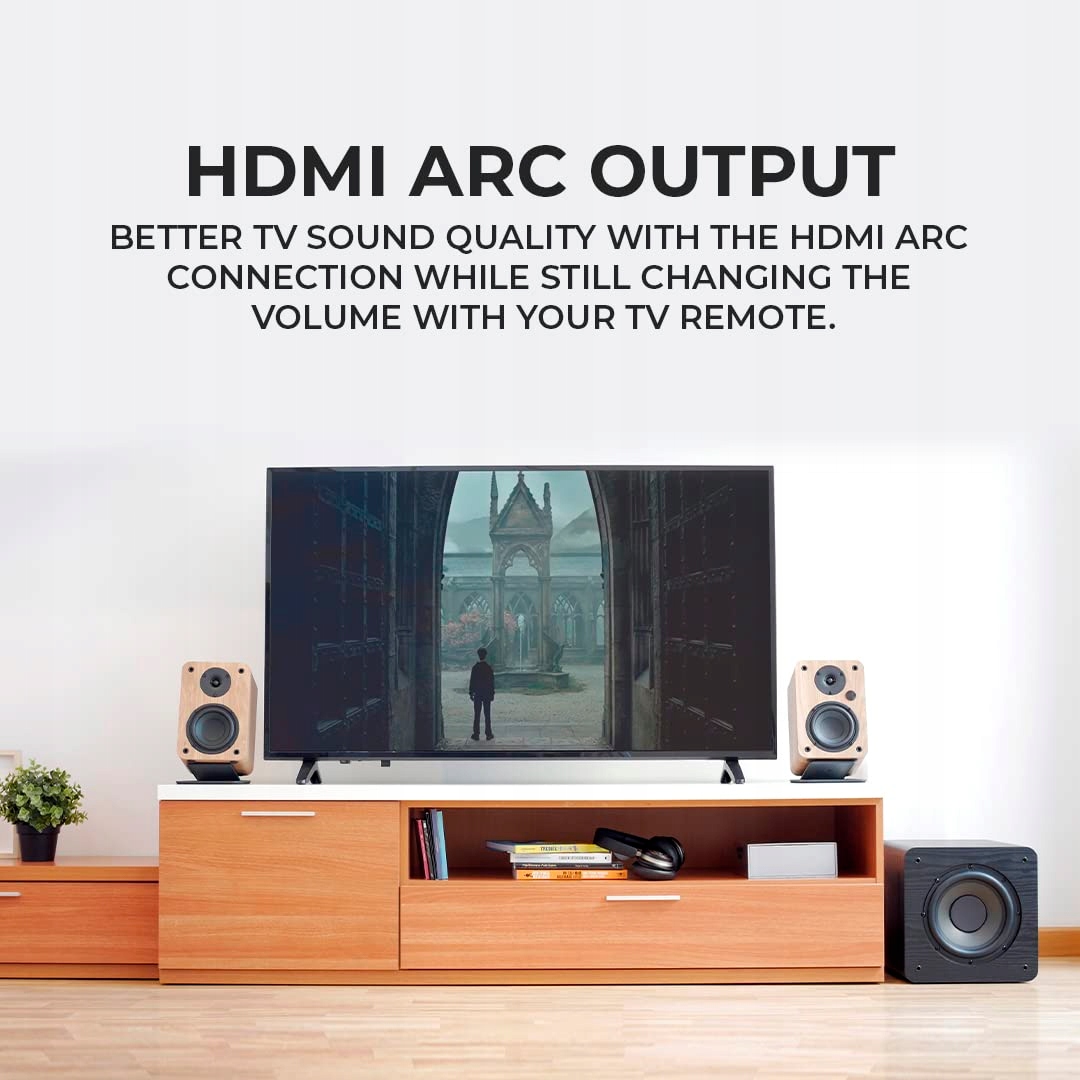 VULKKANO A4 ARC Głośniki Aktywne Bluetooth 5 HDMI USB Czarny Design — miniatura 5