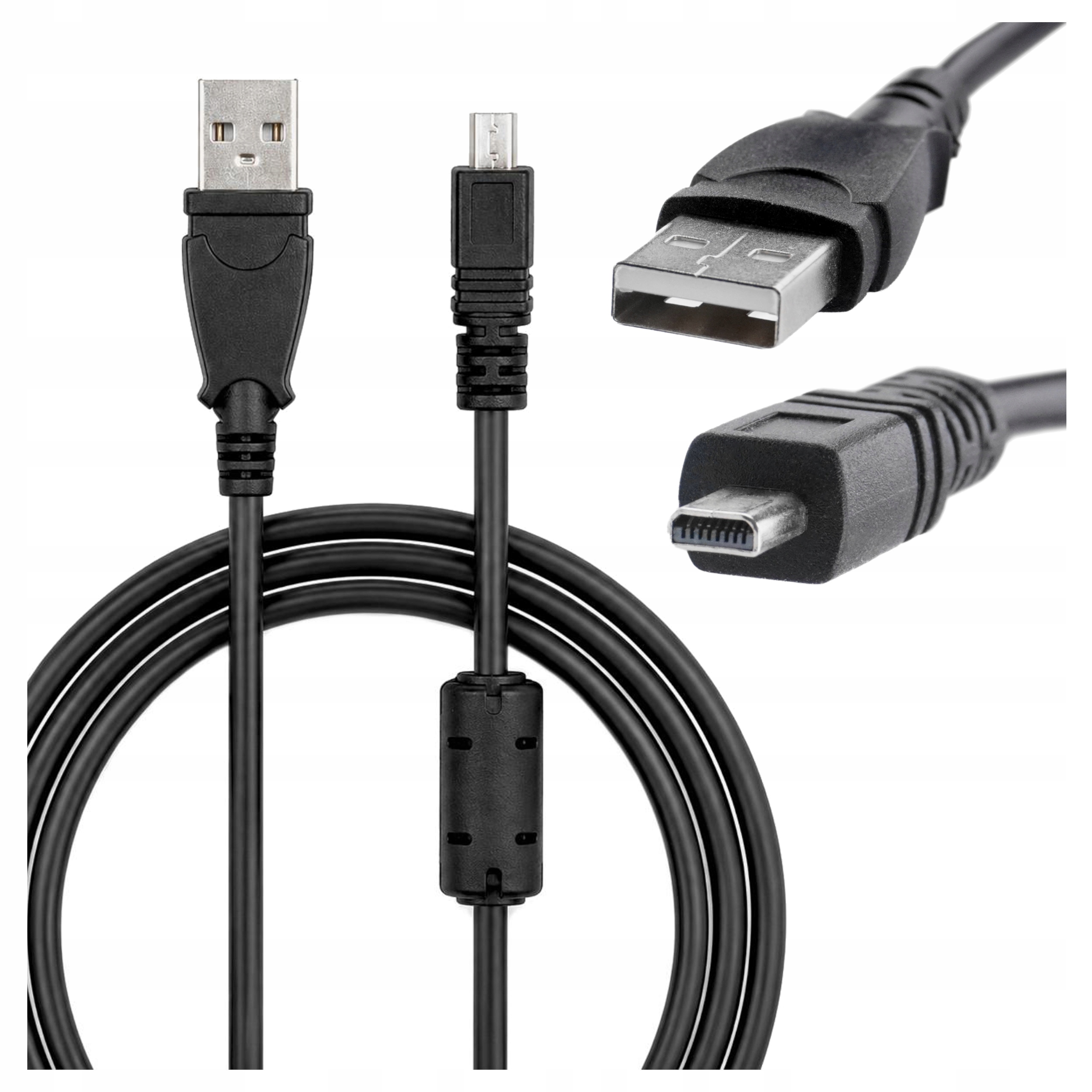 Kabel Usb do Aparatu UC-E6 8 Pin Uniwersalny Szybki Transfer 1,5m czarny