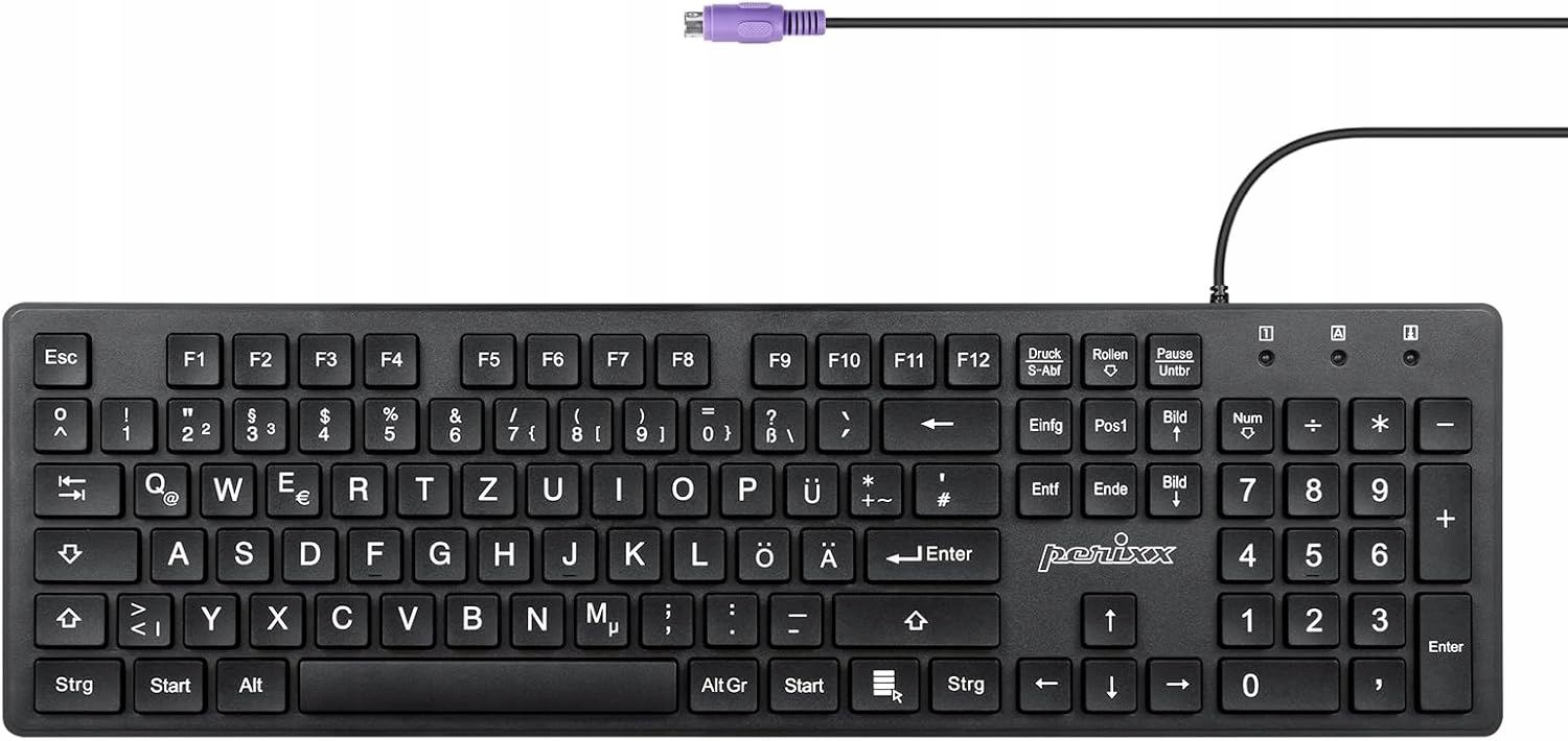 Przewodowa klawiatura PS2 Perixx Periboard-117 Qwerty