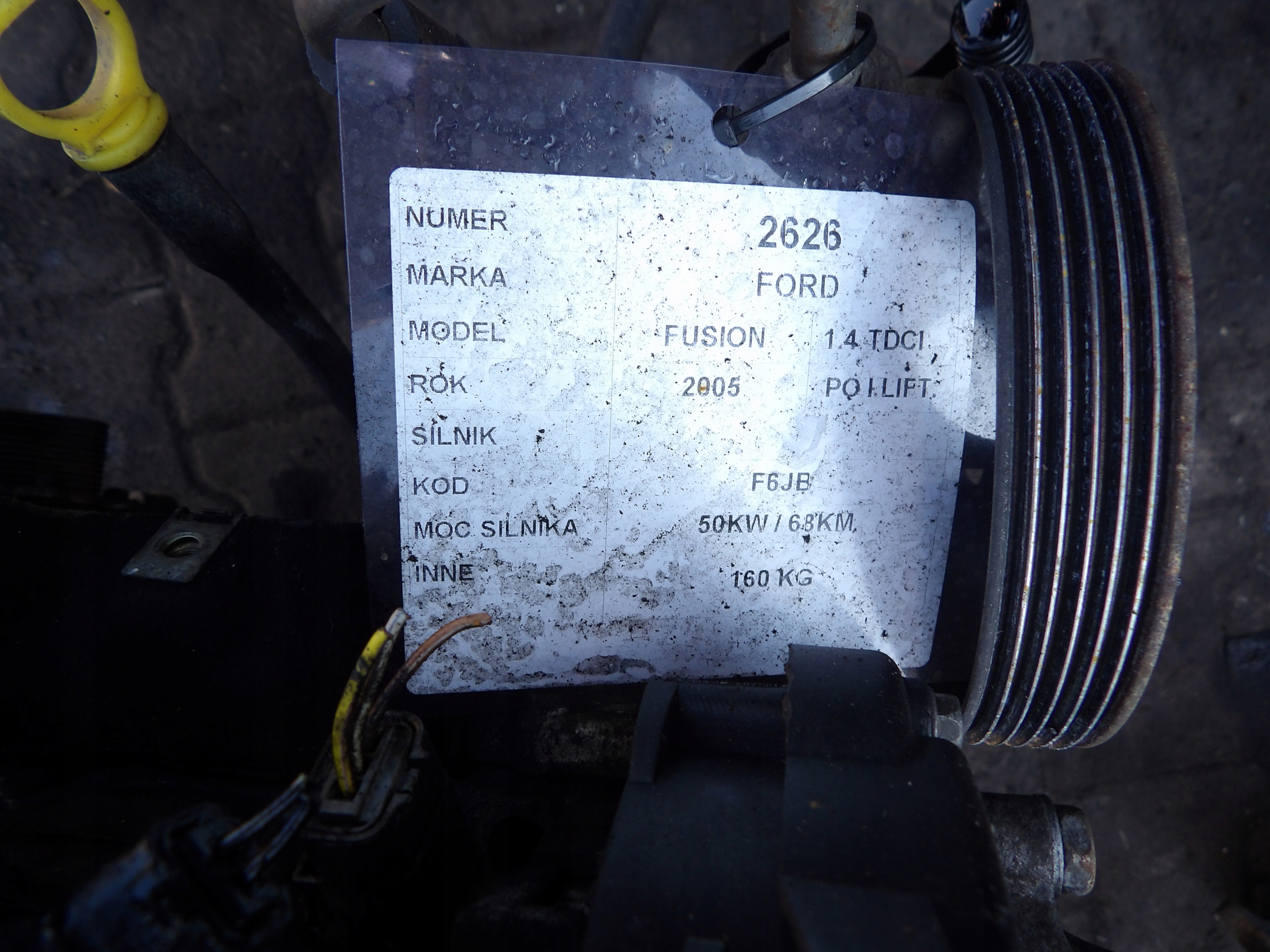 Ford Fusion 1,4 TDCI - 68km engine F6JB