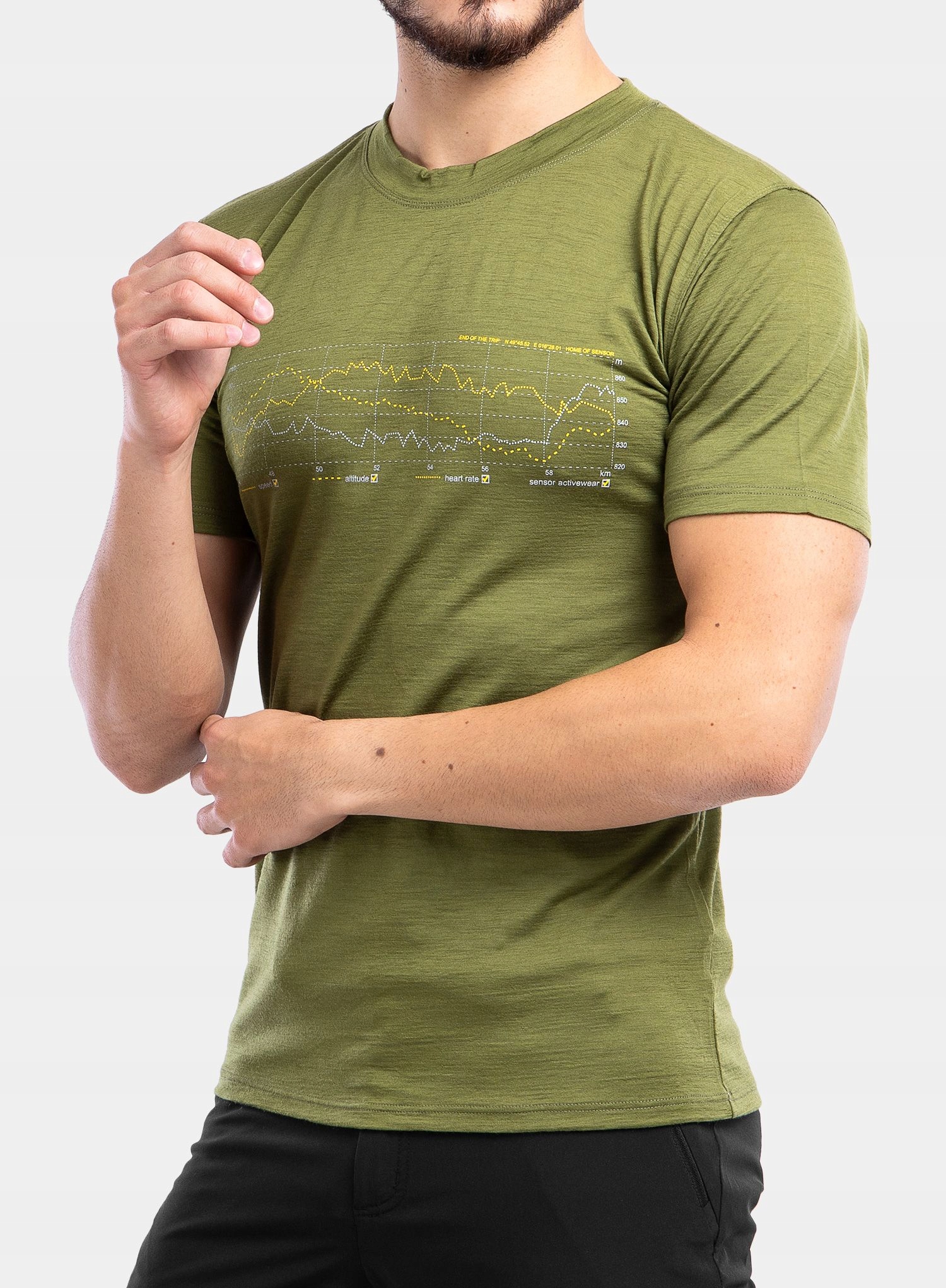Koszulka merino Sensor Merino Active Pt Tee S/s safari track S