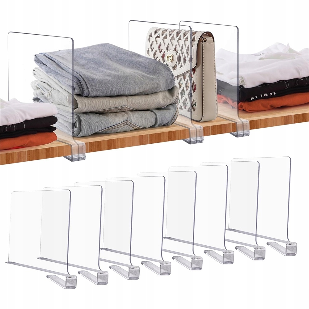 Průhledná regálová přepážka pro skříňový organizér 300 x 200 mm 8 ks