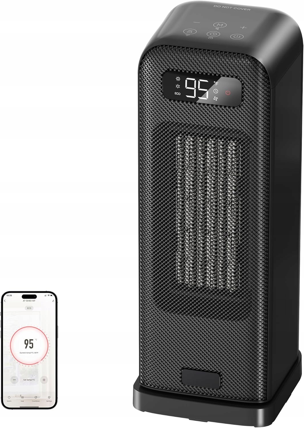 Flanur keramický termoventilátor 1500 W oscilace časovač dálkové ovládání aplikace
