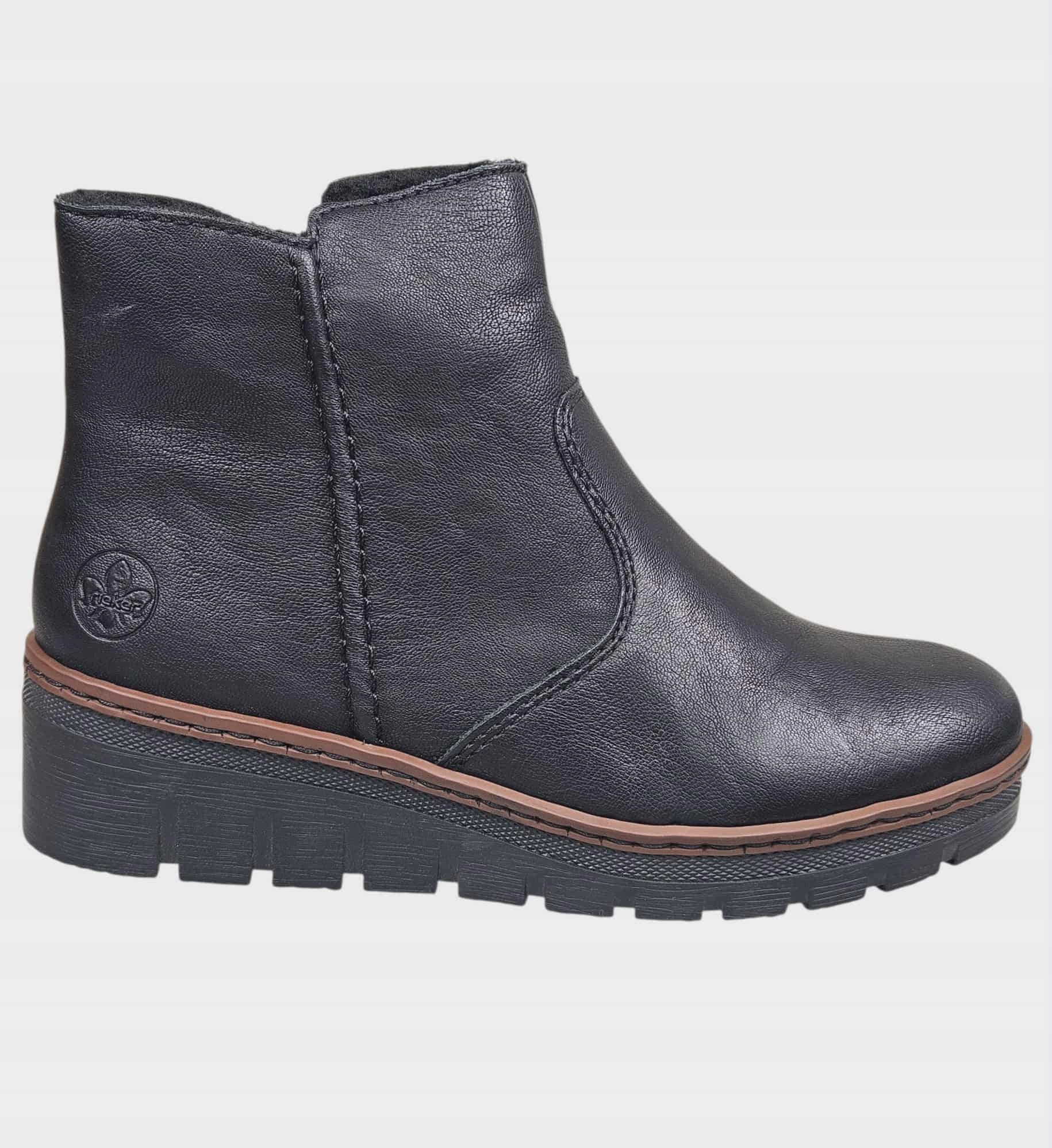 Kotníkové Kotníkové Boty Rieker platformě X9165-00 černé, vel. 41