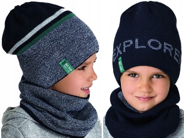 

Dwustronny Czapka i Komin Zimowy *kolory* 7-12 lat