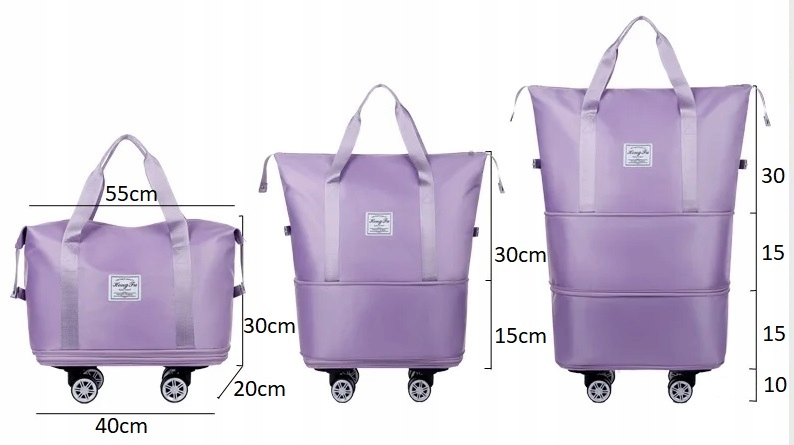 TORBA DUŻA PODRÓŻNA SPORTOWA SKŁADANA ROZKŁADANA NA KÓLKACH SAMOLOTOWA Materiał dominujący poliester