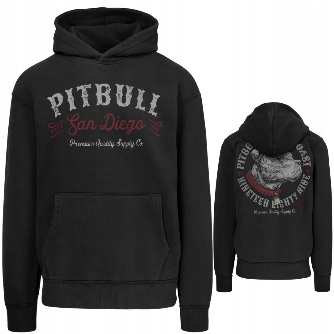 Pitbull West Coast Pánská Mikina S Kapucí Strenght & Respect Grafitová XXL