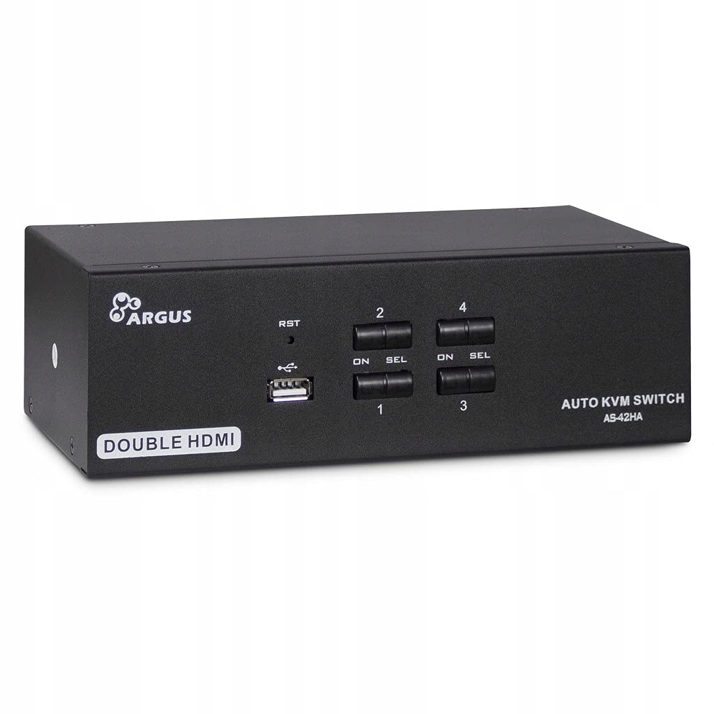 Inter-Tech AS-42HA HDMI przełącznik KVM Czarny