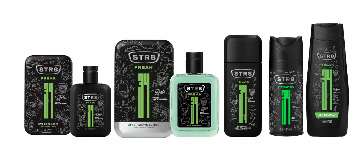 STR8 FREAK ZESTAW XXL EDT50ml+ASL100ml+ DNS75ml+SPRAY+ŻEL400ml