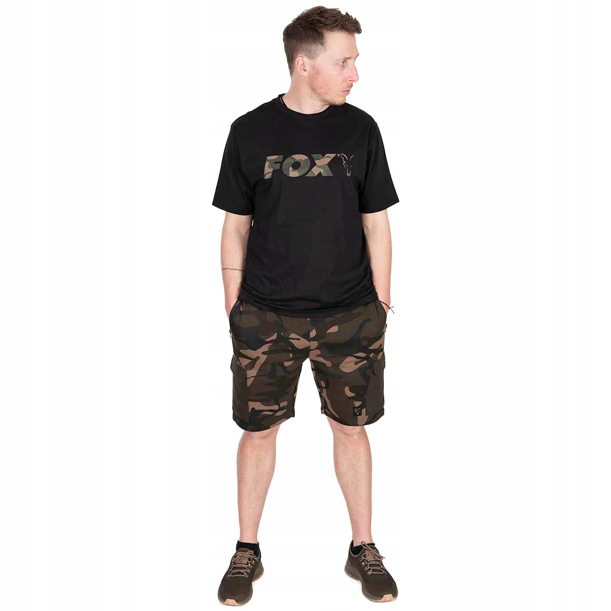 Koszulka Wędkarska T-Shirt Fox Black Camo Logo r. M Marka FOX