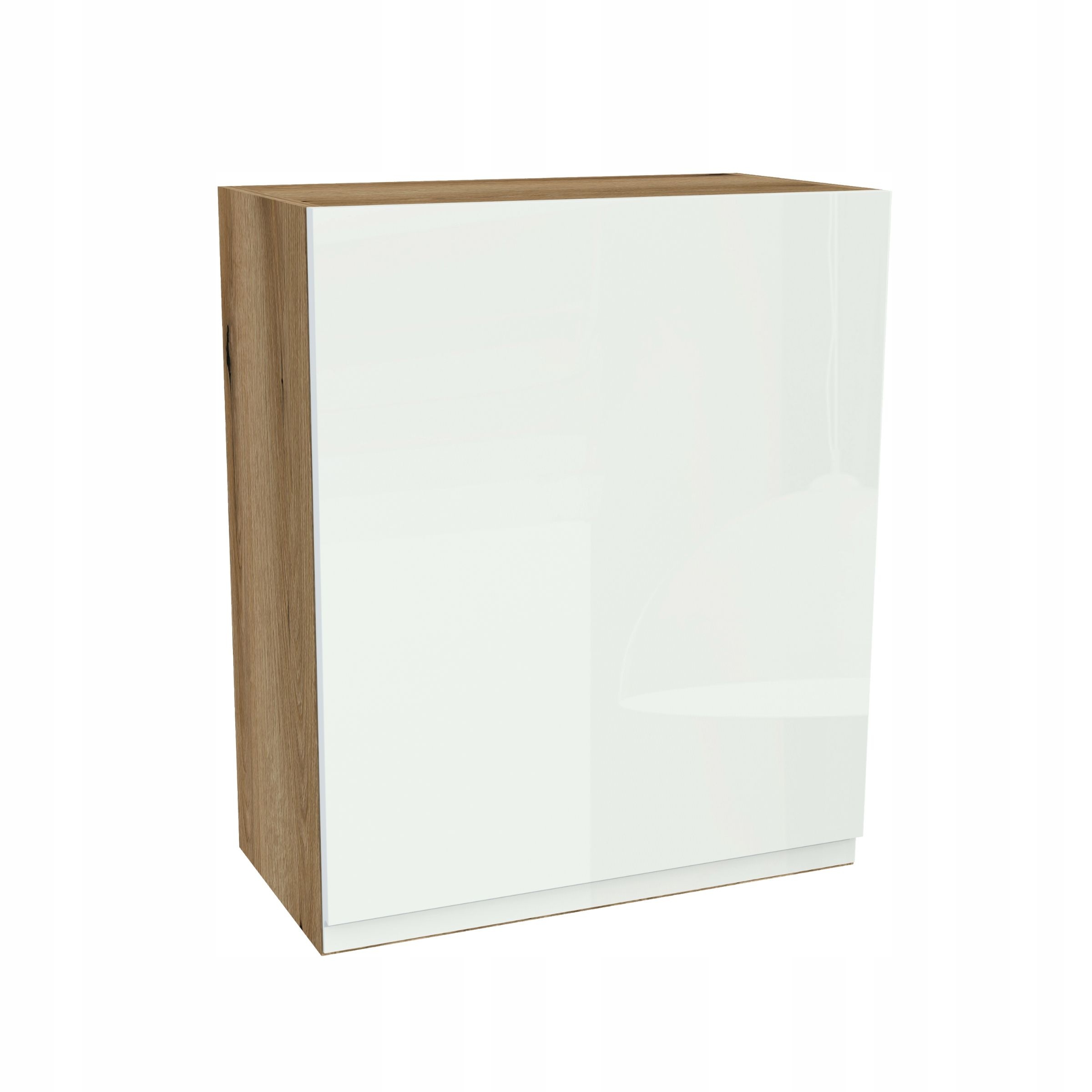 Horná skrinka 60/72 Frezo Dub Evoke predná časť Bezúchytkový Biely Akryl Lesk