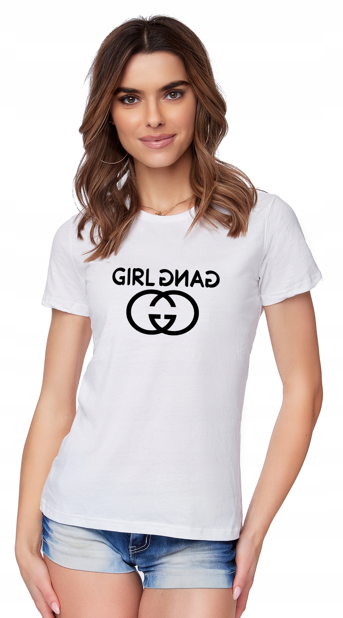 

T-shirt Koszulka Damska Z Nadrukiem Girl Gang M