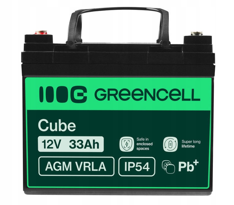 Akumulator Agm 12V 33AH Zasilacz Awaryny Ups Przetwornica Wózek Green Cell