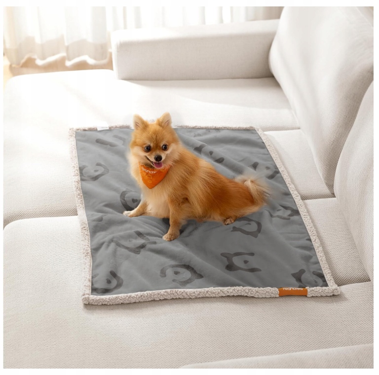 Levně Voděodolná fleecová deka pro domácí zvířata 101 x 73 cm oboustranná na pohovku
