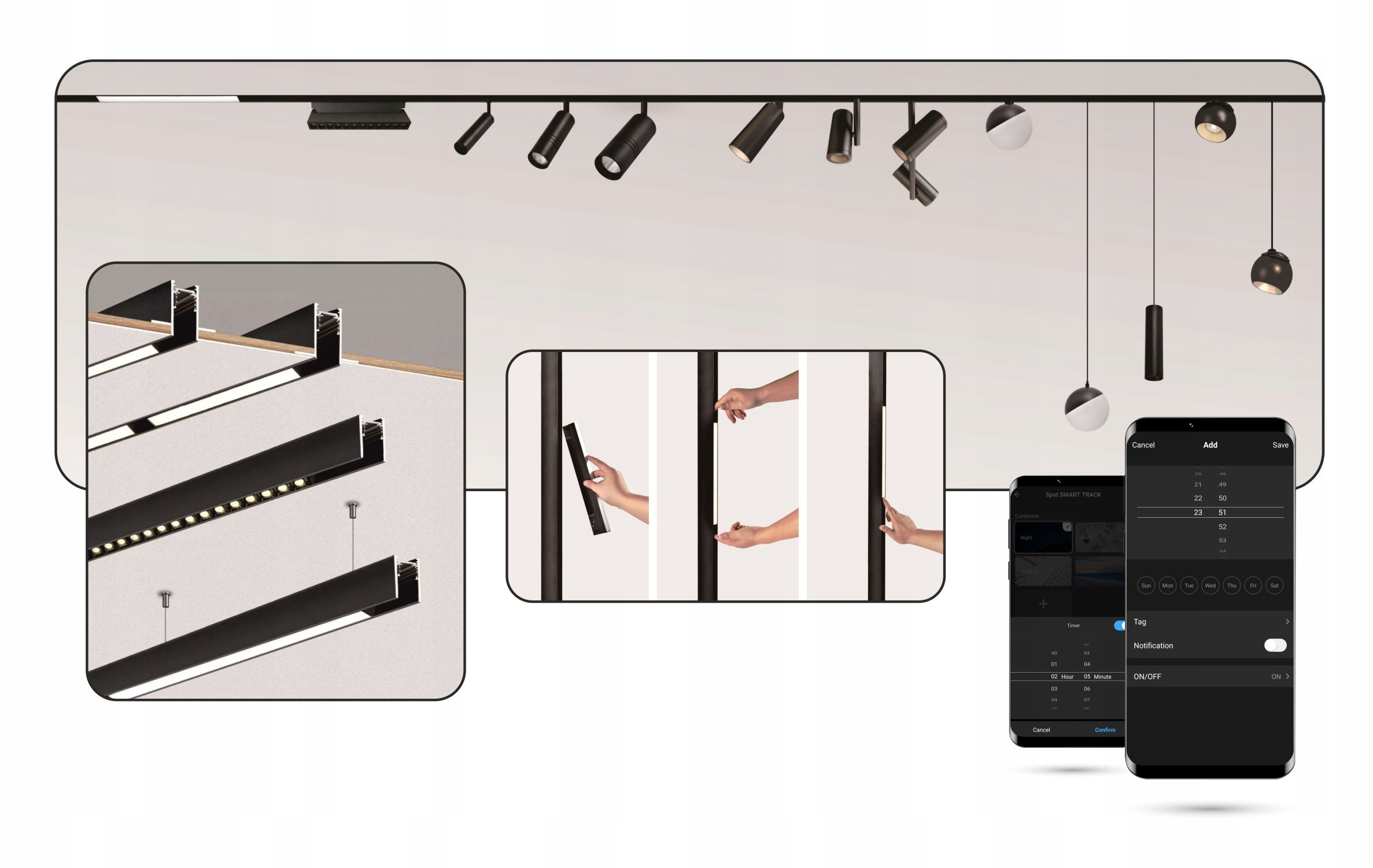 Złącze proste do Szyn Magnet SMART TRACK 48VDC Maksymalna moc pojedynczego źródła światła 50 W