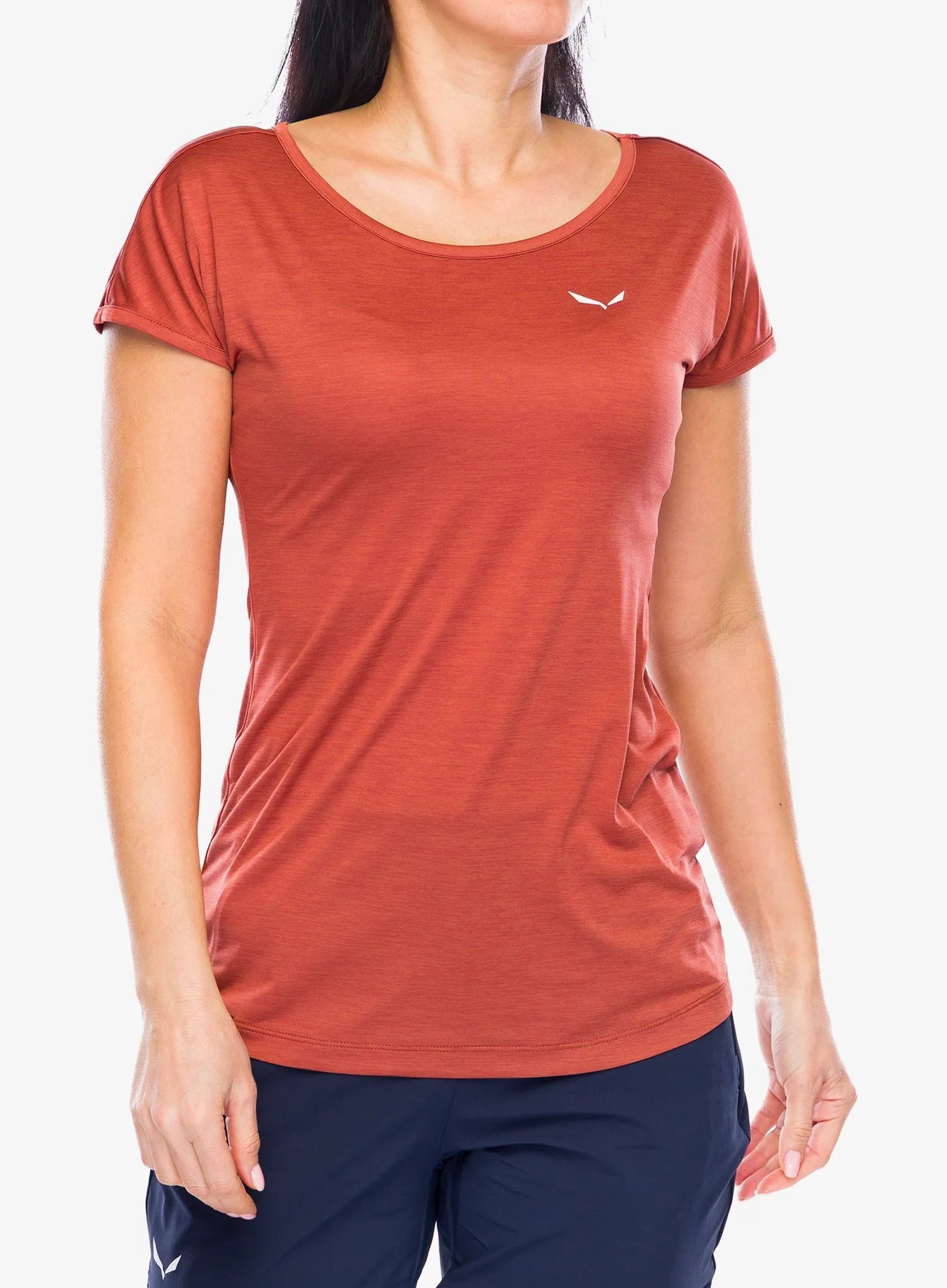 Dámské rychleschnoucí tričko Salewa Puez Melange Dry Ss etruscan red Xs