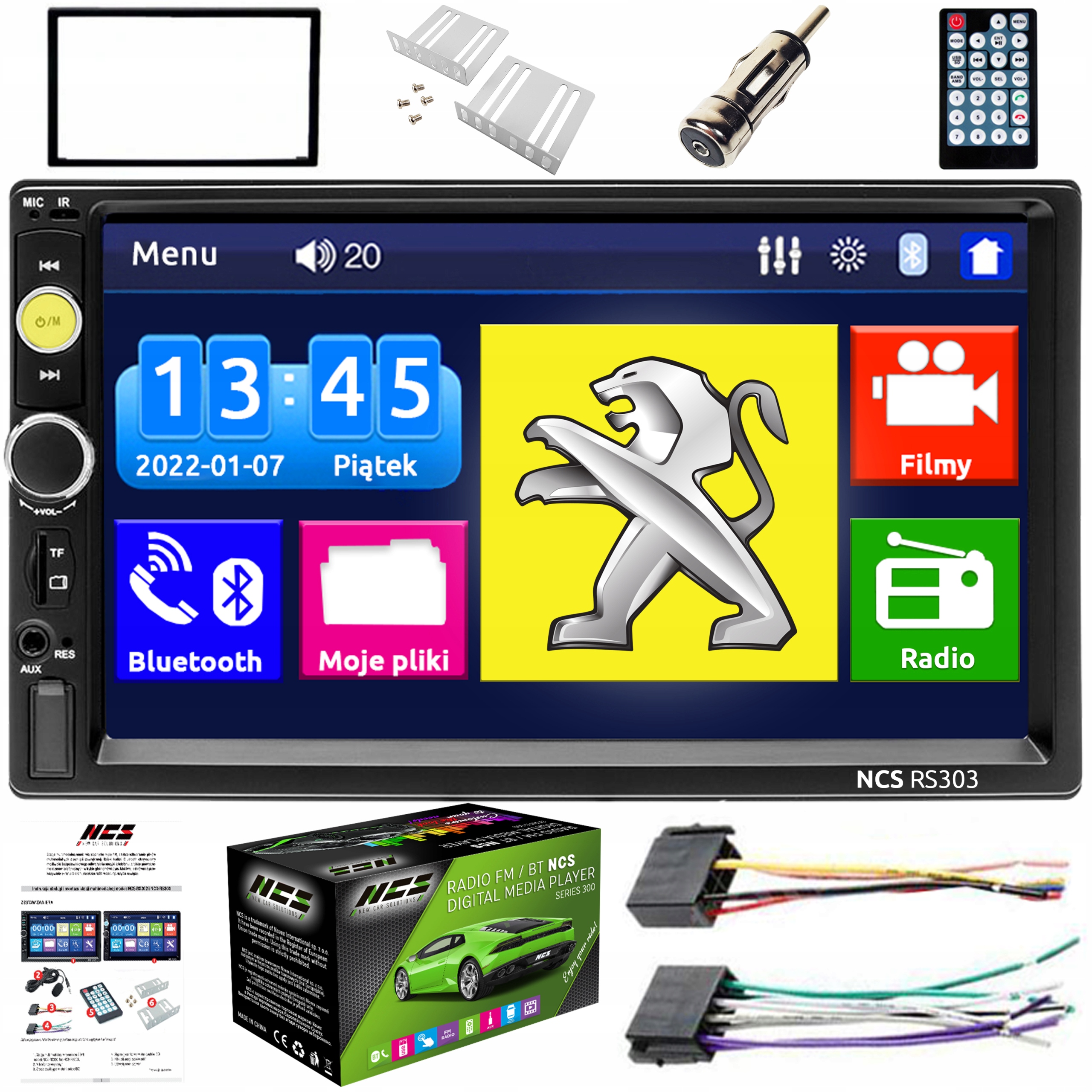 RADIO EKRAN 7" do PEUGEOT 307 PRZEDLIFT 2003- 2006