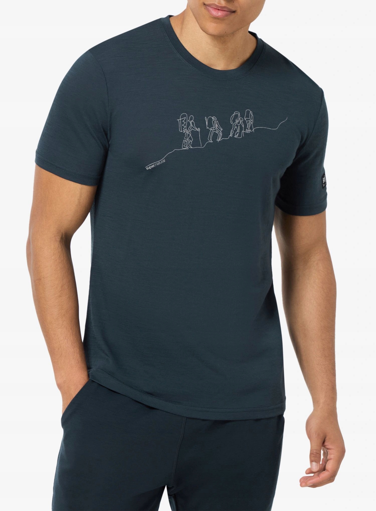Tričko s potiskem Super.natural Hiking Tee blueberry/feather grey XXL