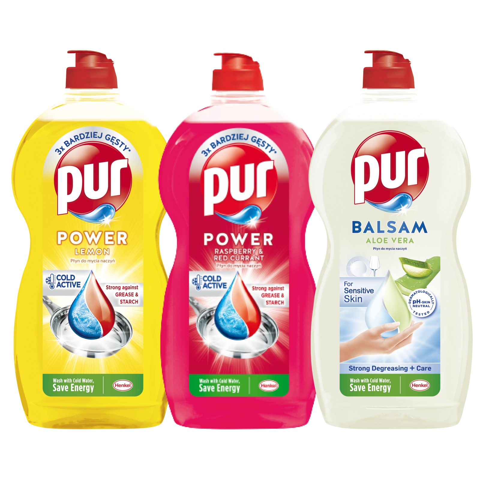 

Pur Płyn do naczyń cytryna malina aloes 3x1,2l