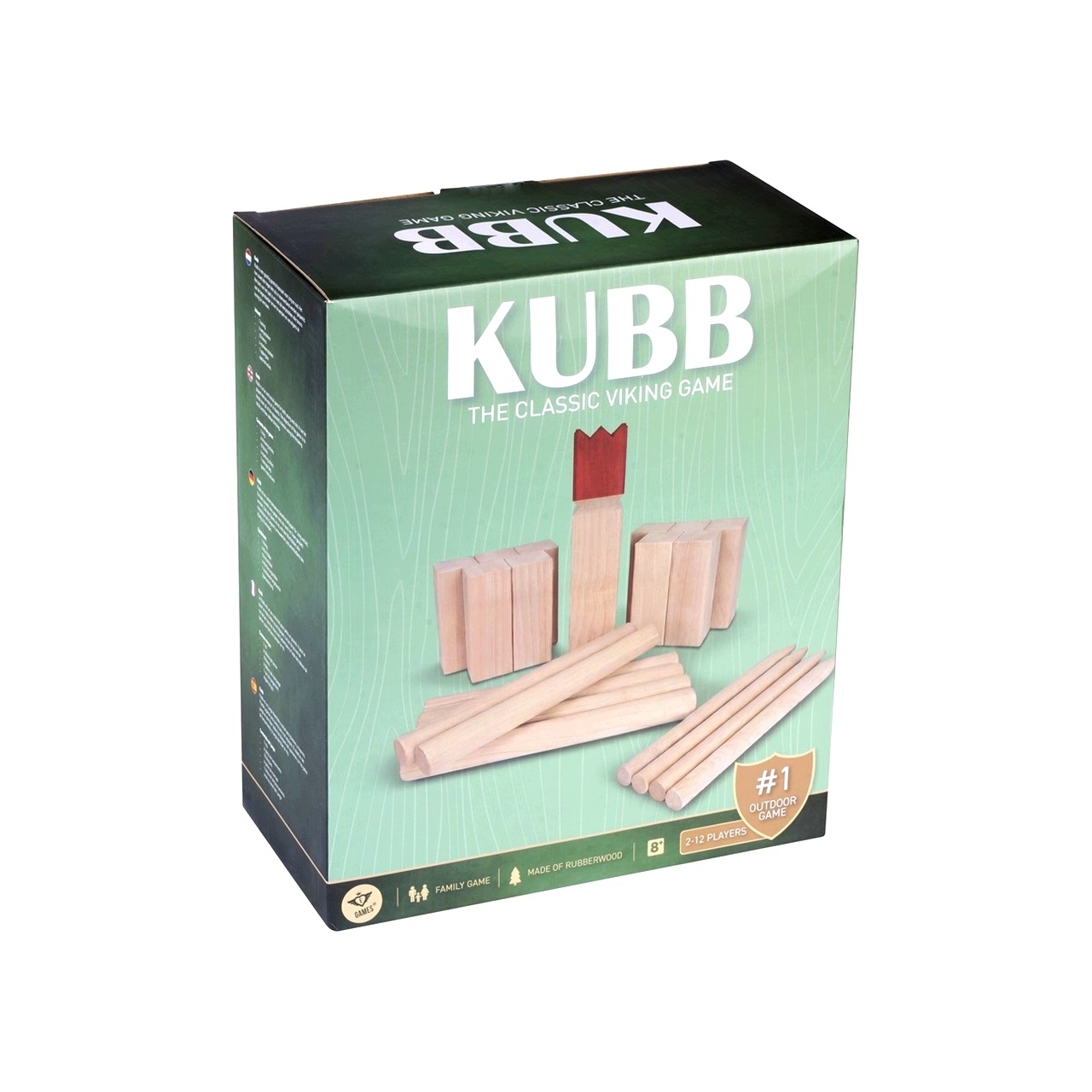 Kubb Gra Wikingów Drewniana Król 30cm Ogrodowa Gra Zręcznościowa z Workiem