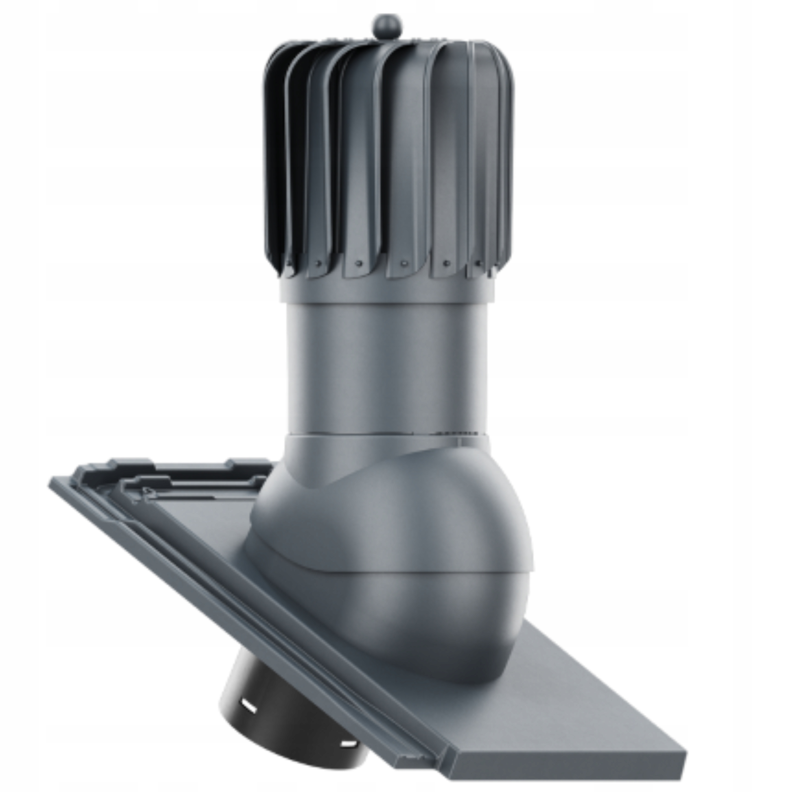 Větrací komín Otočný podlouhlý fi125 Erlus Linea Šedý Spiek/černý