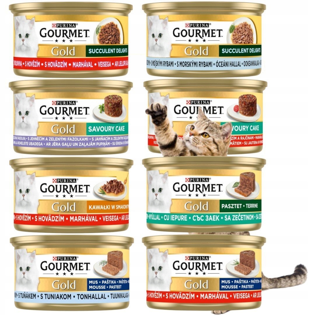 Levně Gourmet Gold MIX Chutí Bez Drůbeže Pro Kočky 48x85 g