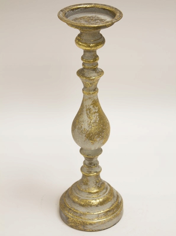 Metalowy stylizowany złoty antyczny dekoracyjny świecznik podkładka Marka Art-Pol