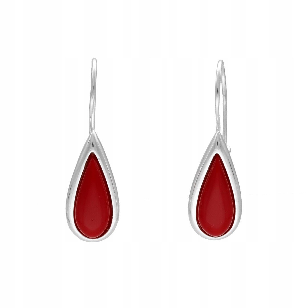 Náušnice se slzami a korálem stříbro